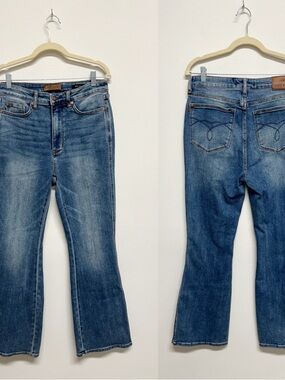 Judy Blue Womens Darker Medium Wash Boot Cut High Denim Jeans Size 30 Short